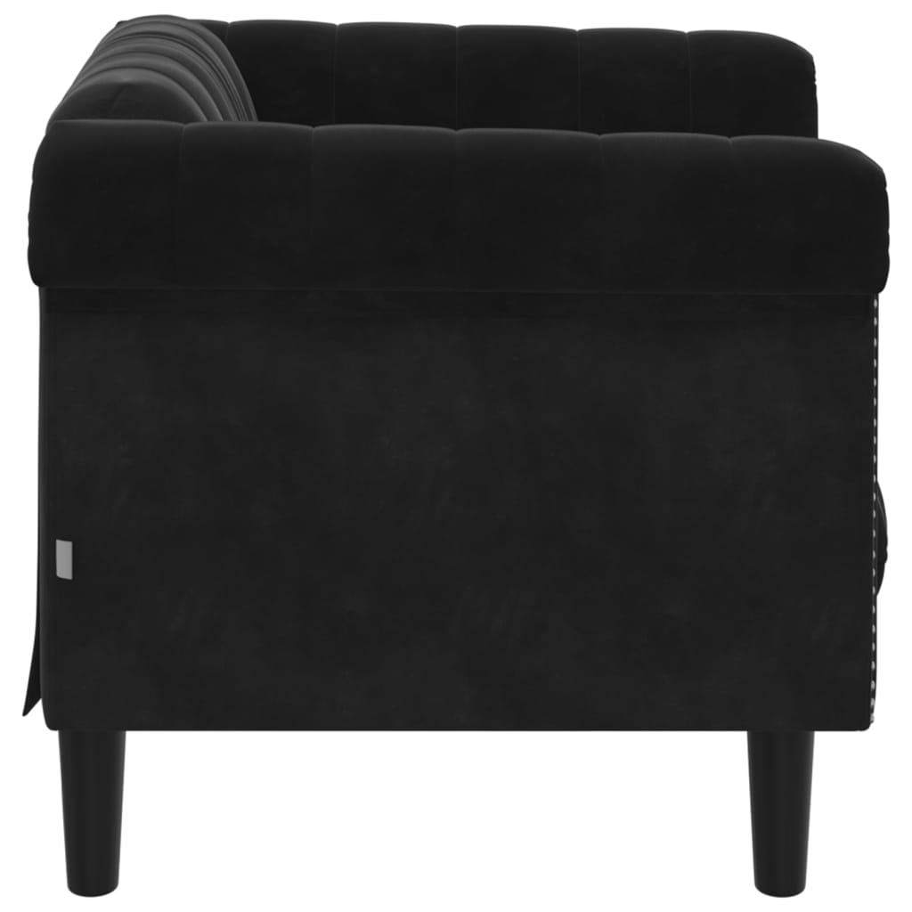 Fauteuil fluweel zwart