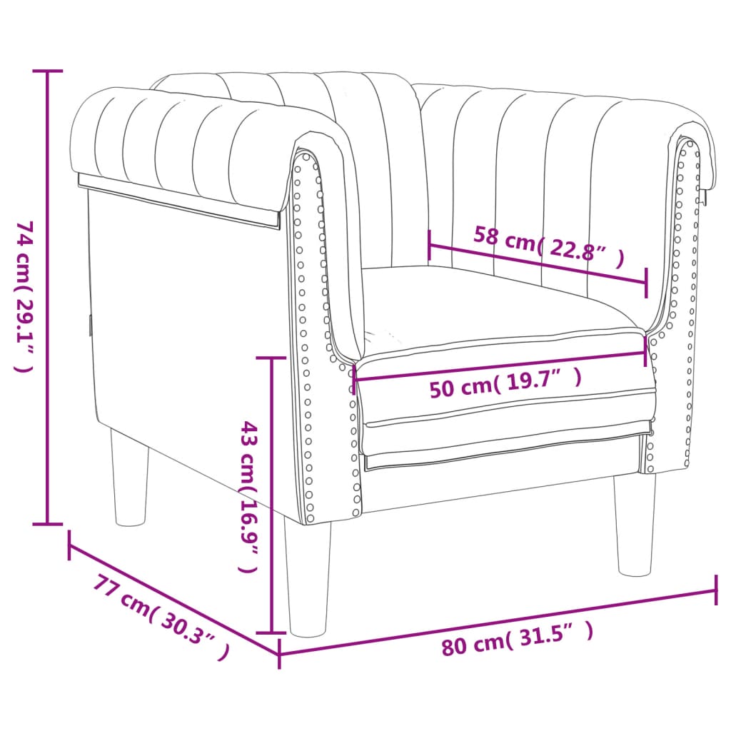 Fauteuil fluweel zwart