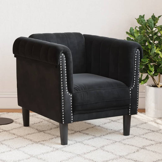 Fauteuil fluweel zwart