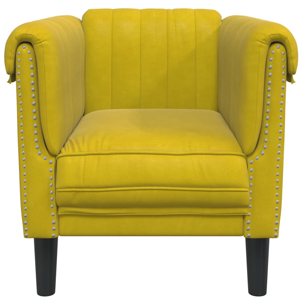 Fauteuil fluweel geel