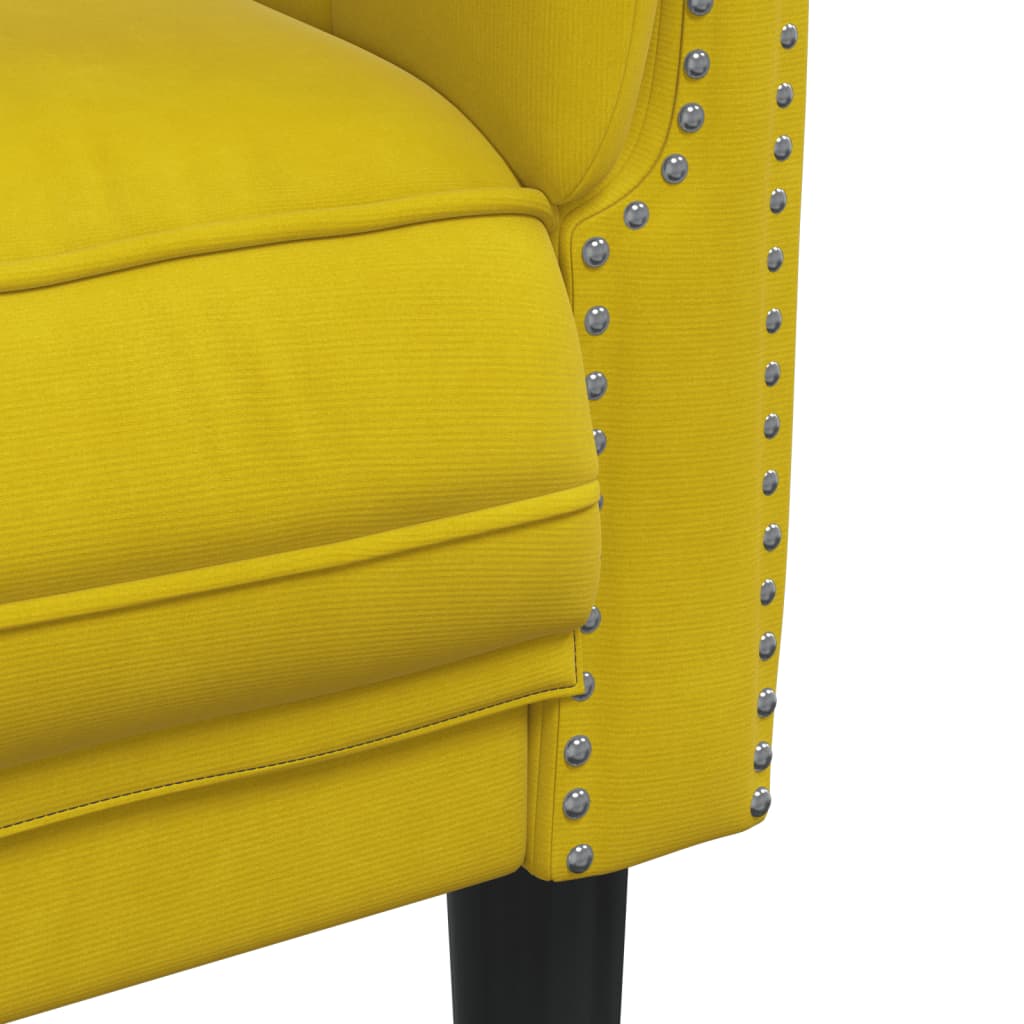 Fauteuil fluweel geel