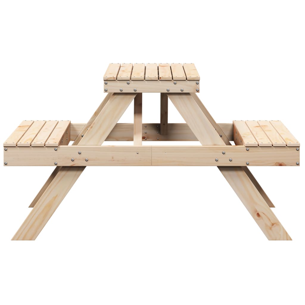 Picknicktafel 105x134x75 cm massief grenenhout