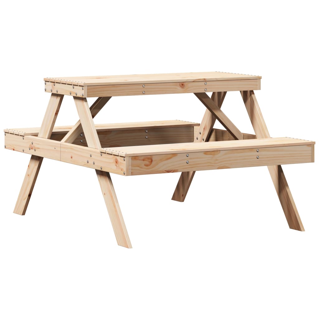 Picknicktafel 105x134x75 cm massief grenenhout