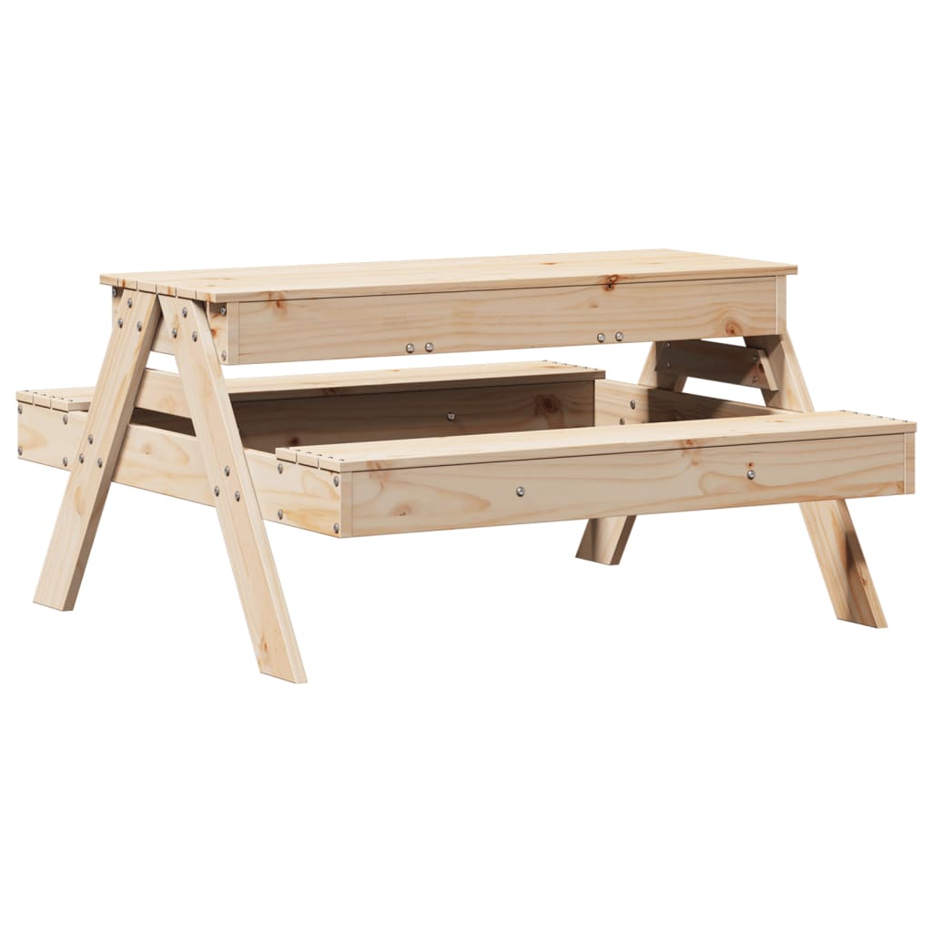 Picknicktafel met zandbak voor kinderen massief grenenhout