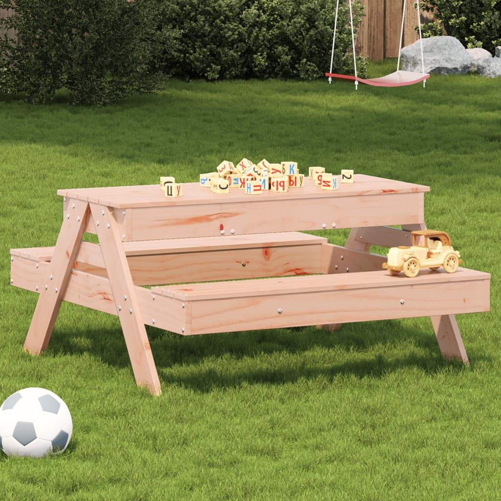 Picknicktafel met zandbak voor kinderen massief douglashout