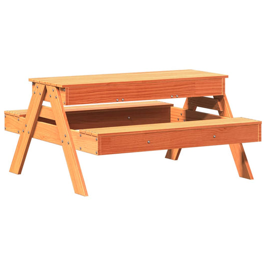 Picknicktafel met zandbak voor kinderen grenenhout wasbruin