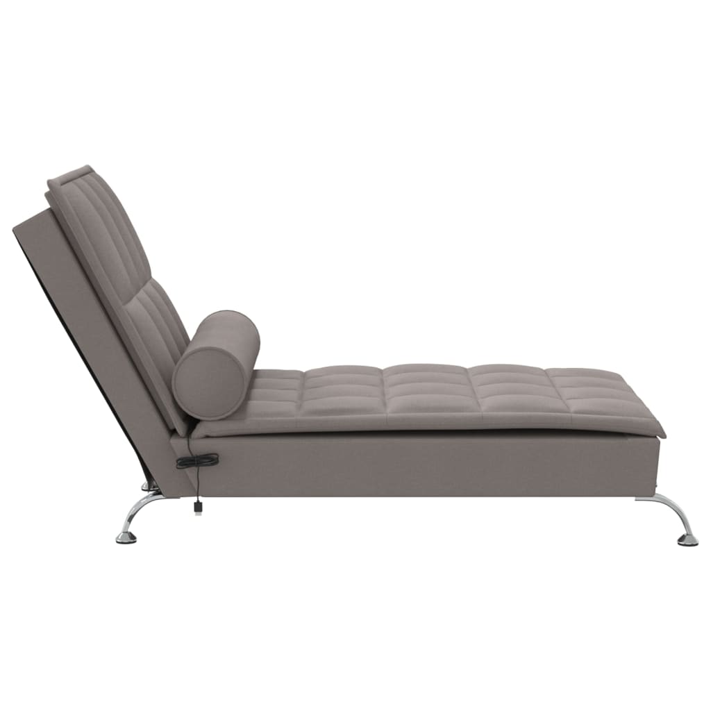 Massage chaise longue met bolster stof taupe