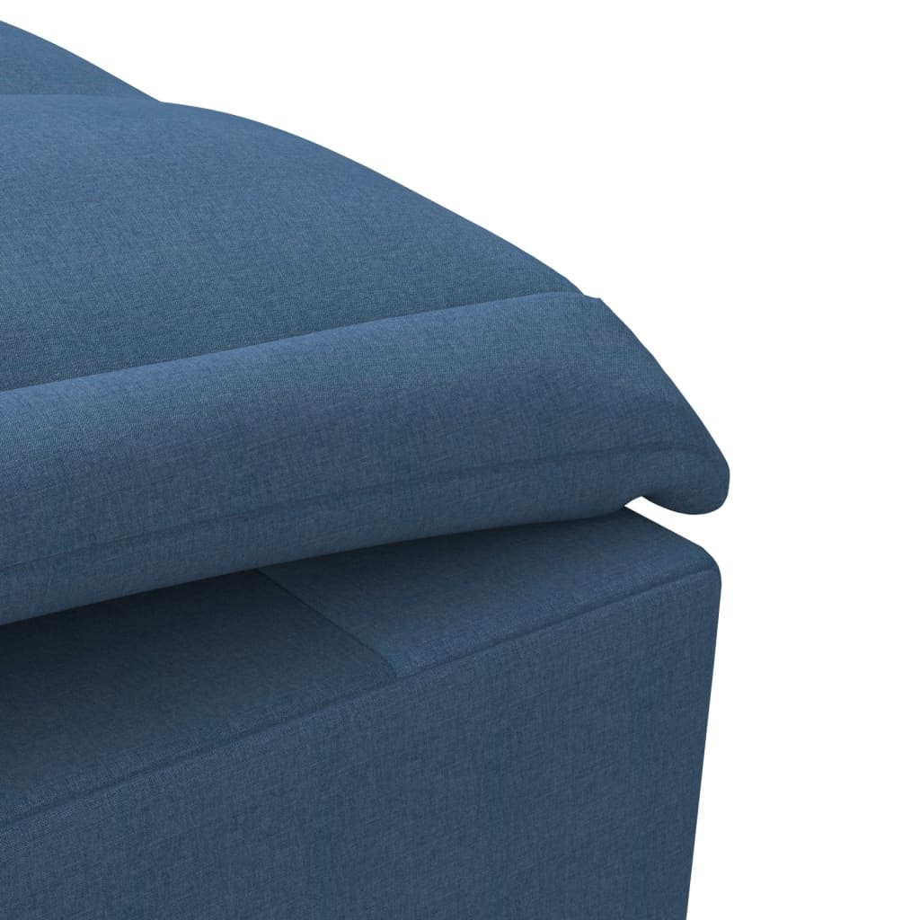 Massage chaise longue met bolster stof blauw