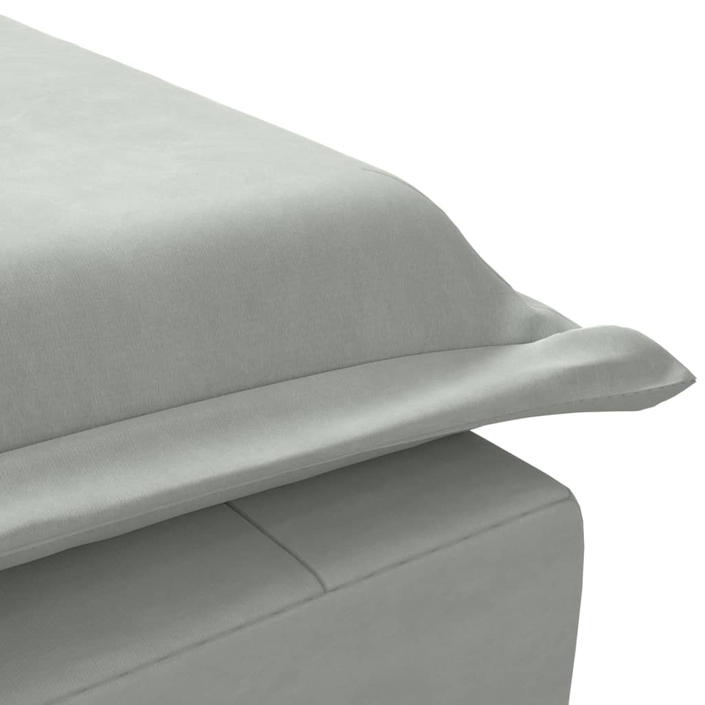 Massage chaise longue met bolster fluweel lichtgrijs