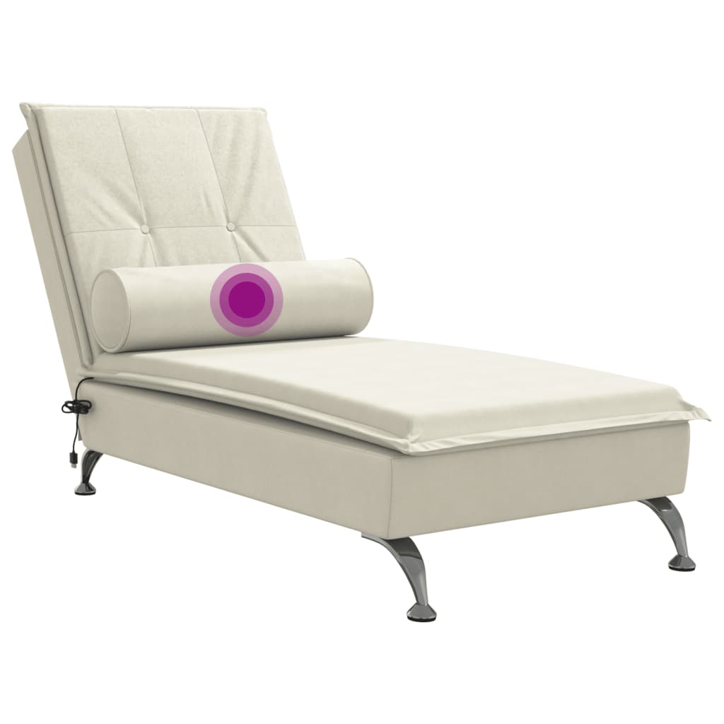 Massage chaise longue met bolster fluweel roze