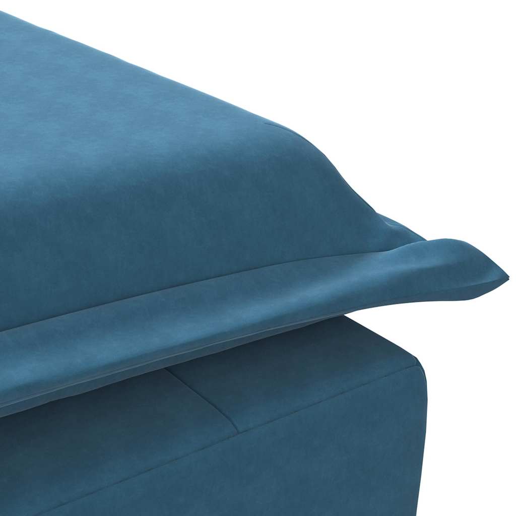 Massage chaise longue met bolster fluweel blauw