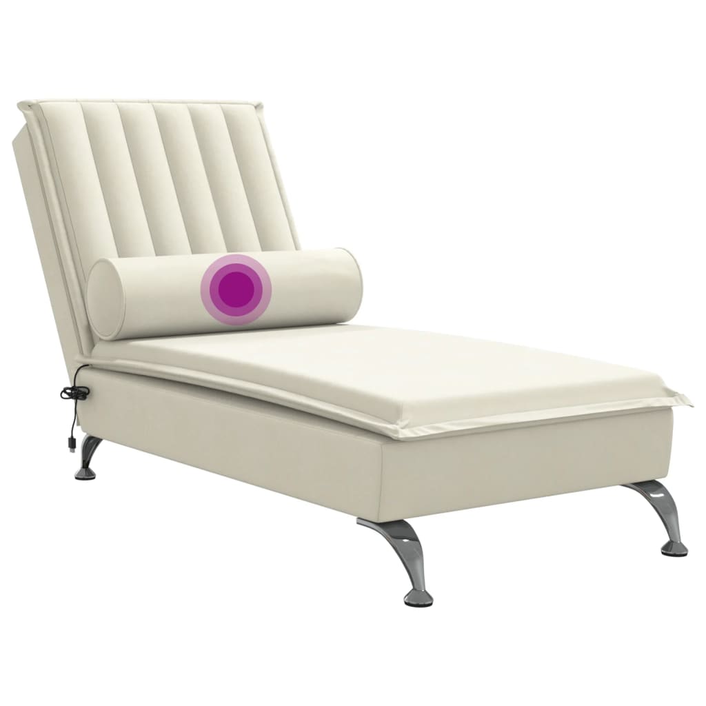 Massage chaise longue met bolster fluweel roze