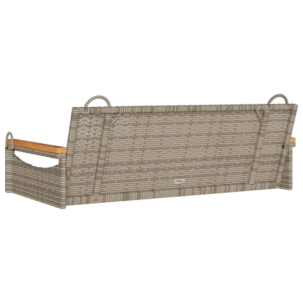 Schommelbank 109x62x40 cm poly rattan grijs