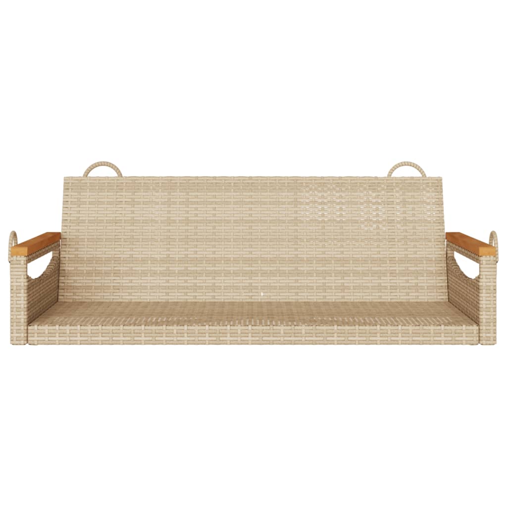 Schommelbank 109x62x40 cm poly rattan beige