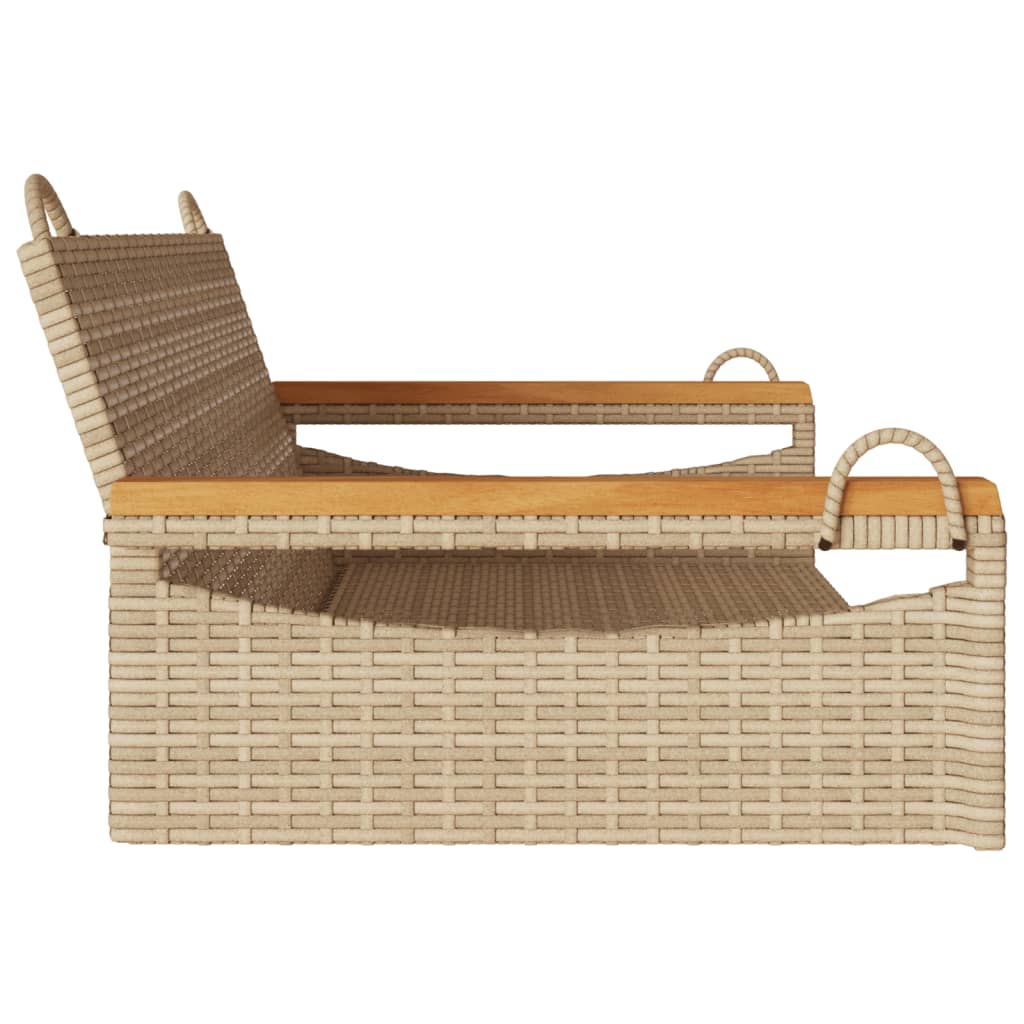 Schommelbank 109x62x40 cm poly rattan beige