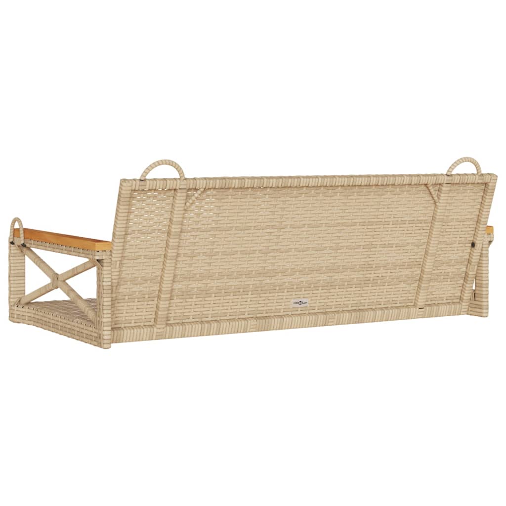 Schommelbank 109x62x40 cm poly rattan beige