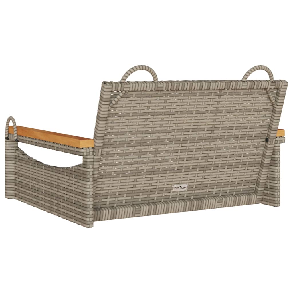 Schommelbank 63x62x40 cm poly rattan grijs