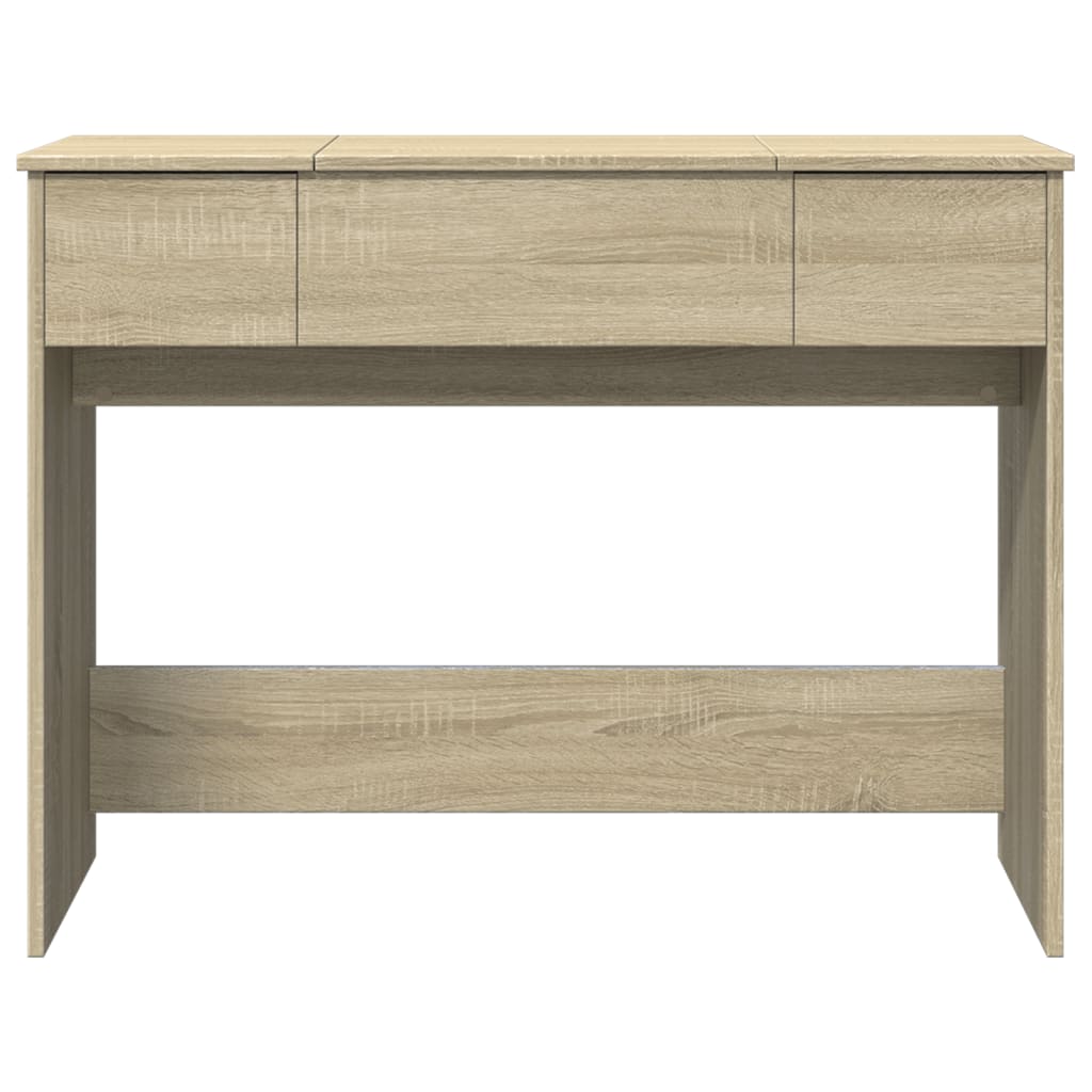 Kaptafel met spiegel 100x45x76 cm sonoma eikenkleurig