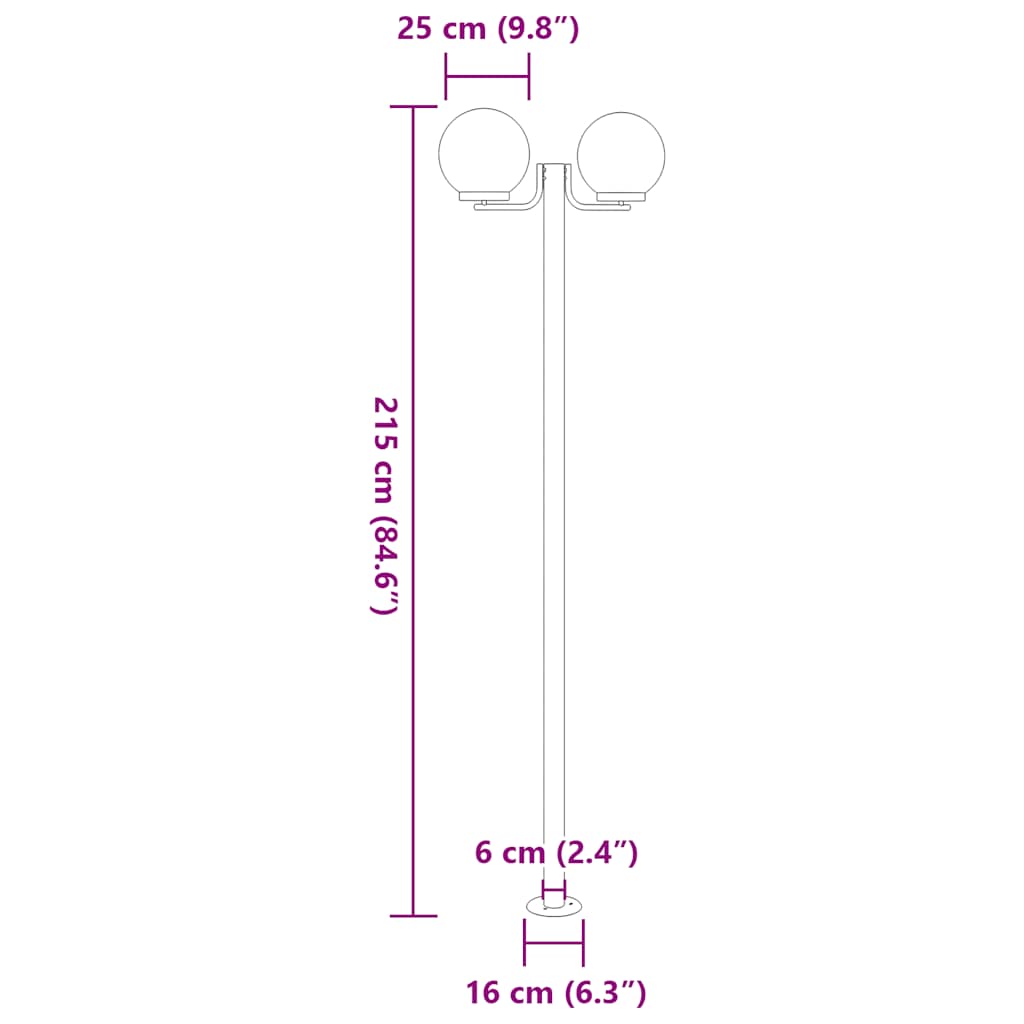 Buitenvloerlampen 3 st 215 cm roestvrij staal zilverkleurig