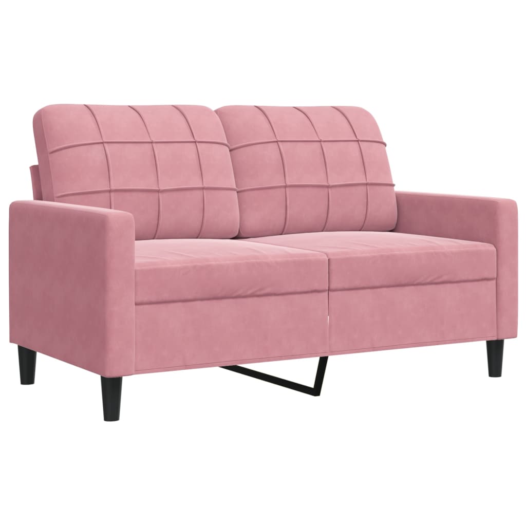 3-delige Loungeset met kussens en bolsters fluweel roze