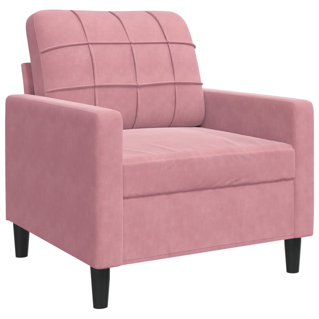 3-delige Loungeset met kussens en bolsters fluweel roze