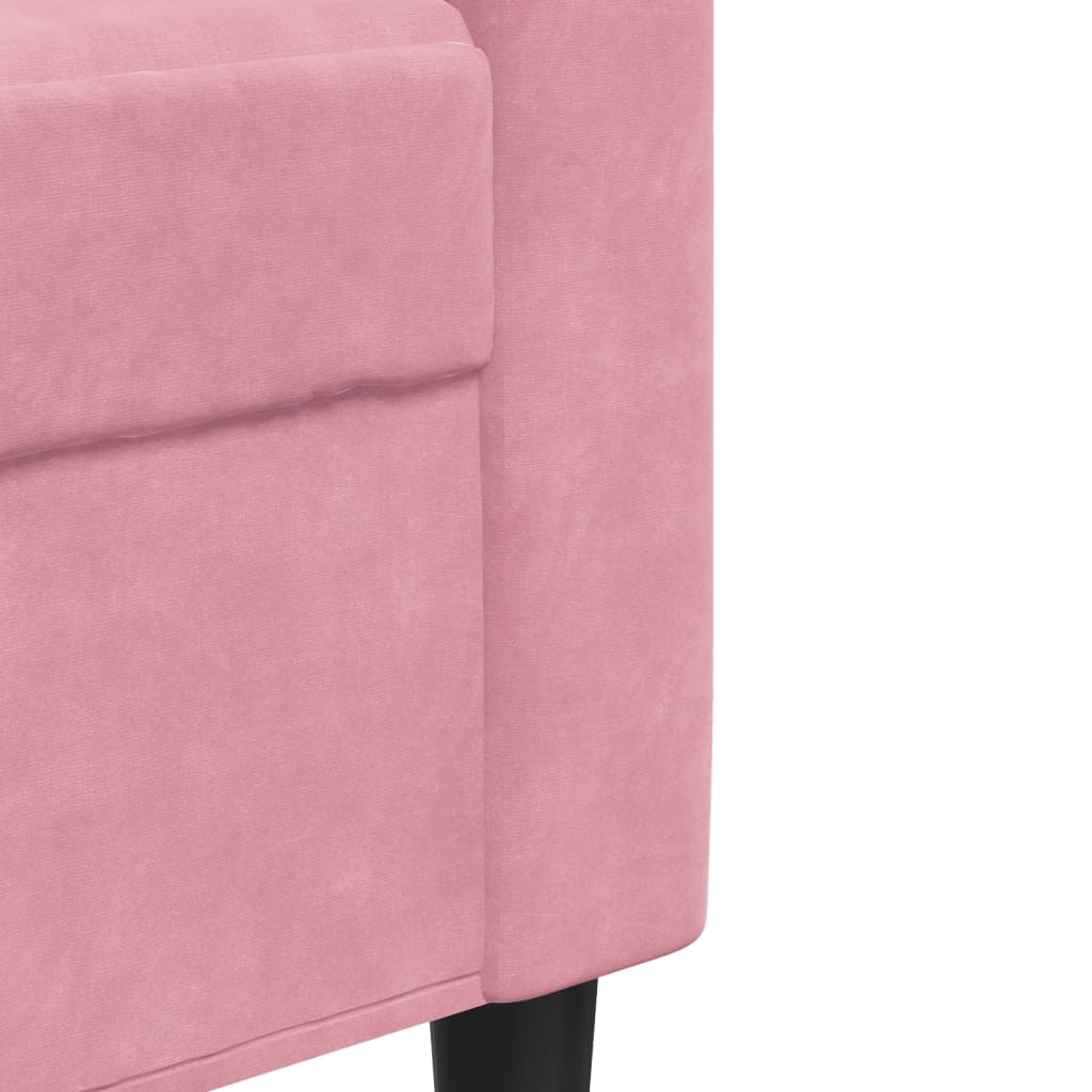 4-delige Loungeset met kussens en bolsters fluweel roze