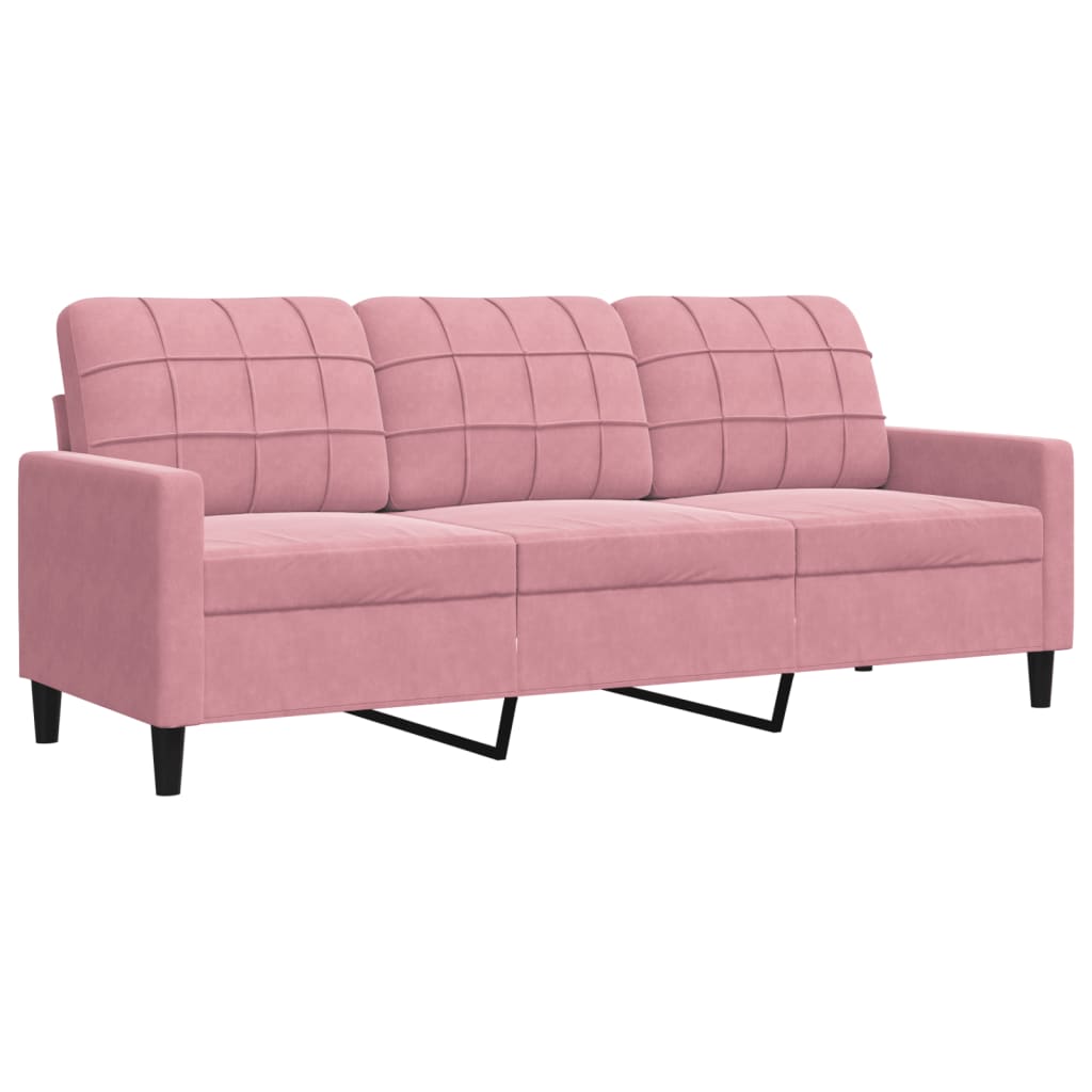 2-delige Loungeset met kussens en bolsters fluweel roze