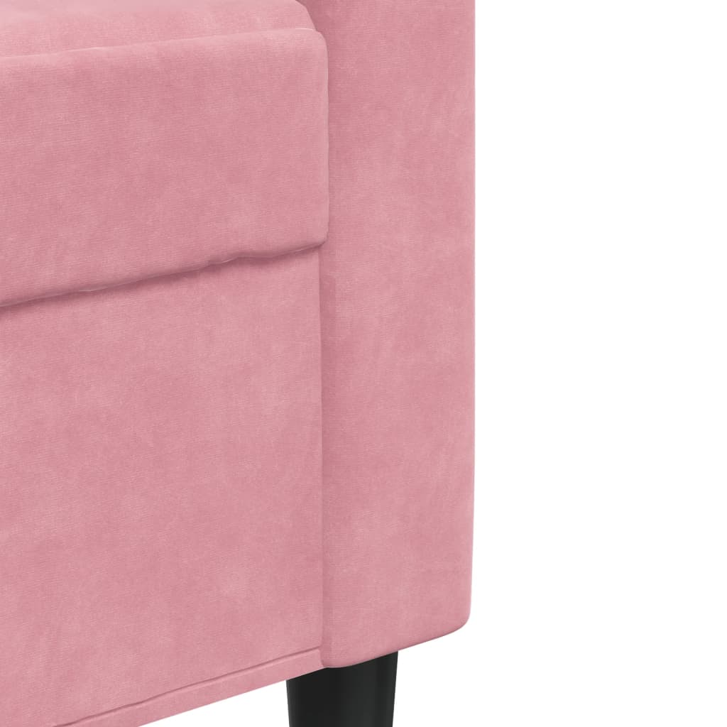 2-delige Loungeset met kussens en bolsters fluweel roze