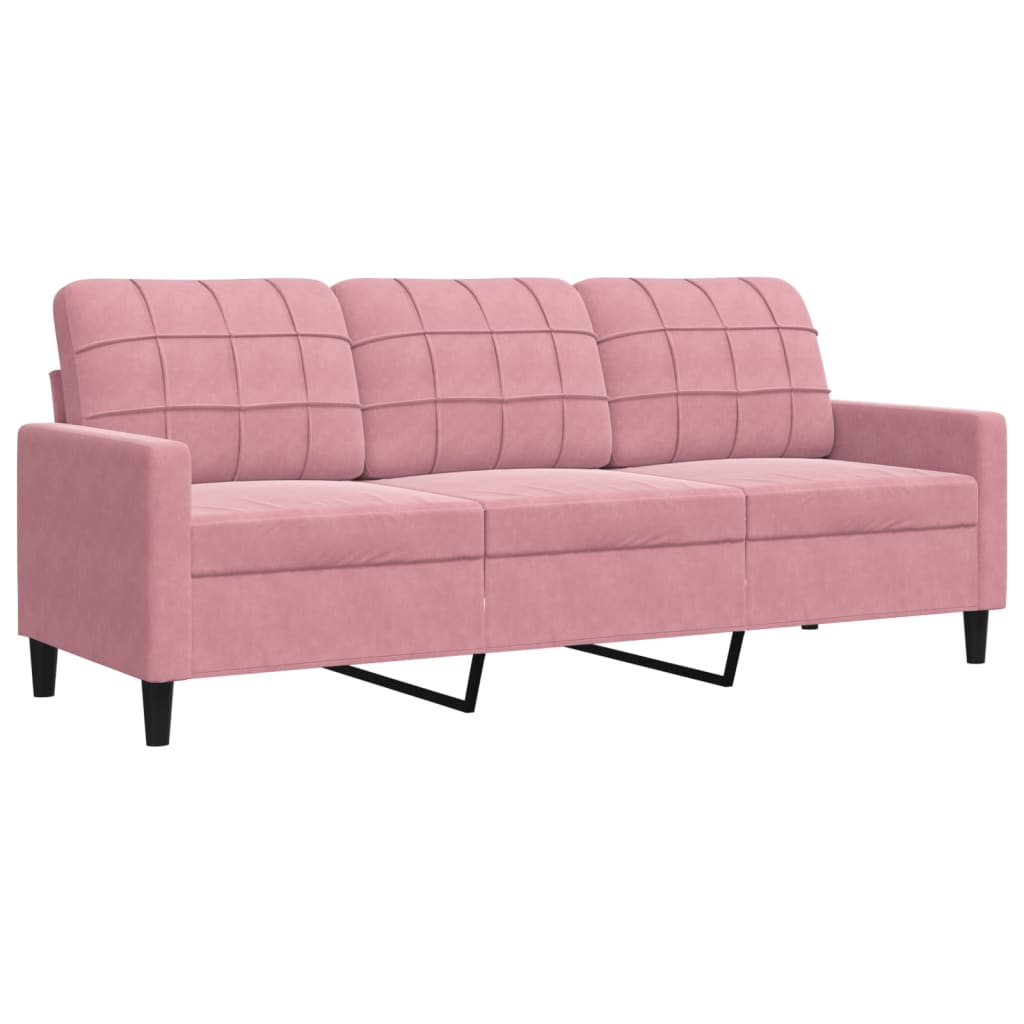 3-delige Loungeset met kussens en bolsters fluweel roze