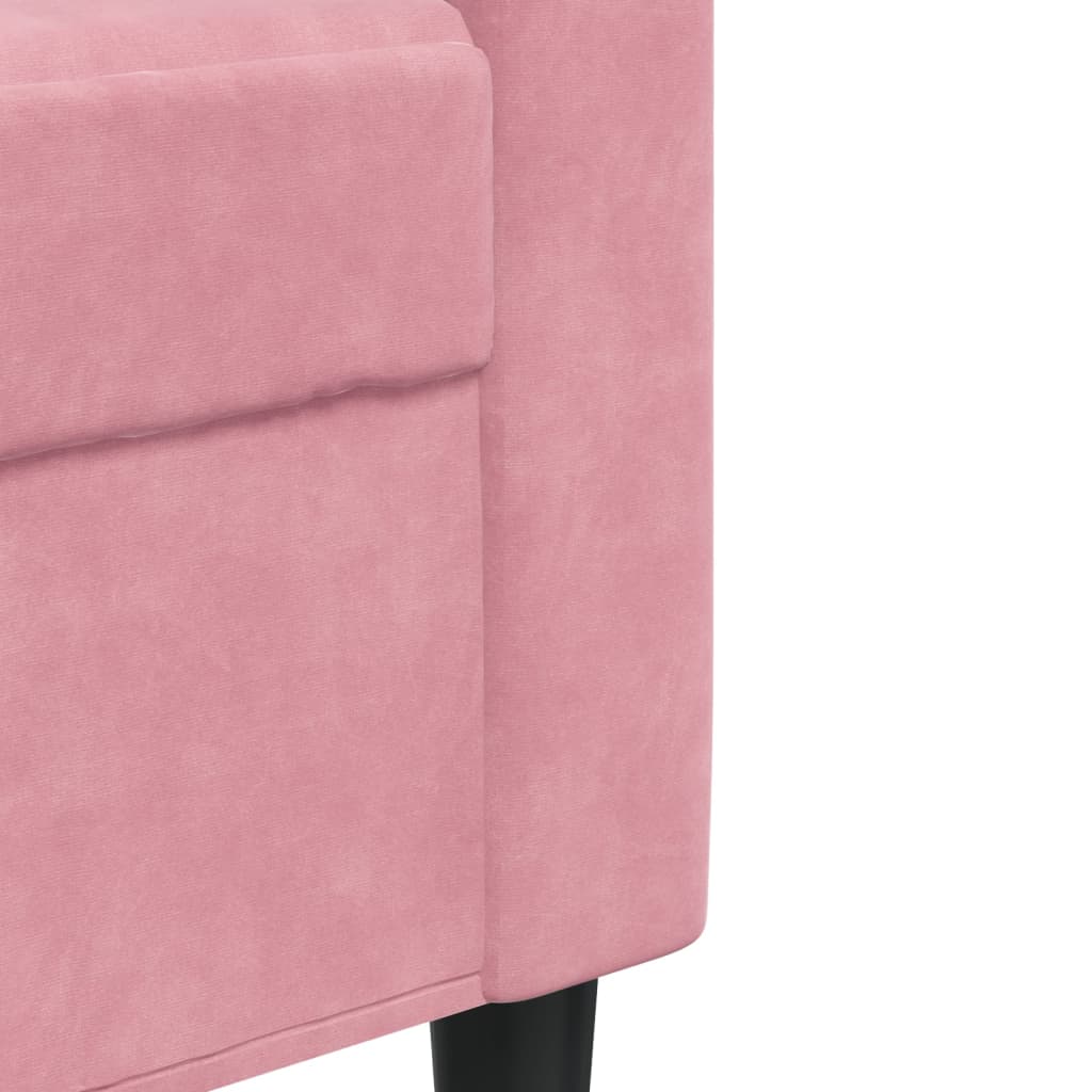 3-delige Loungeset met kussens en bolsters fluweel roze