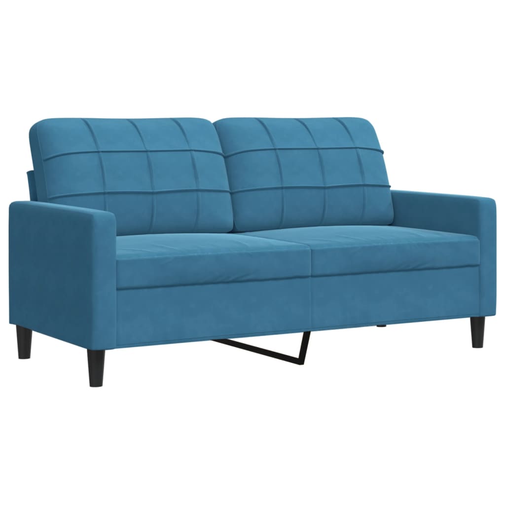 2-delige Loungeset met kussens en bolsters fluweel blauw