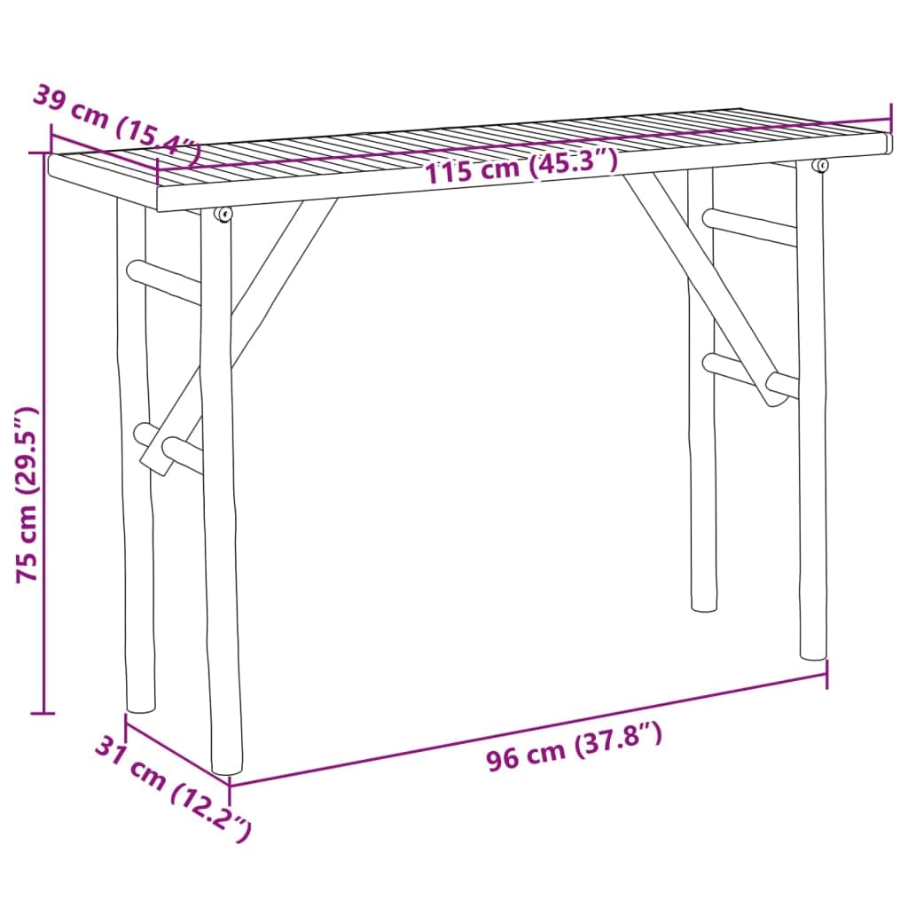 Wandtafel 115x39x75 cm bamboe