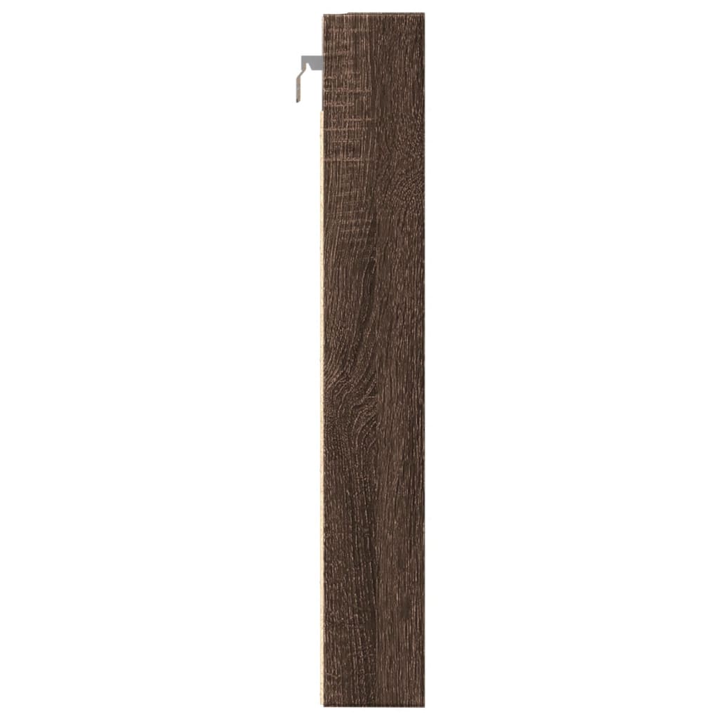 Vitrinekast 80x8,5x58 cm bewerkt hout bruin eikenkleurig