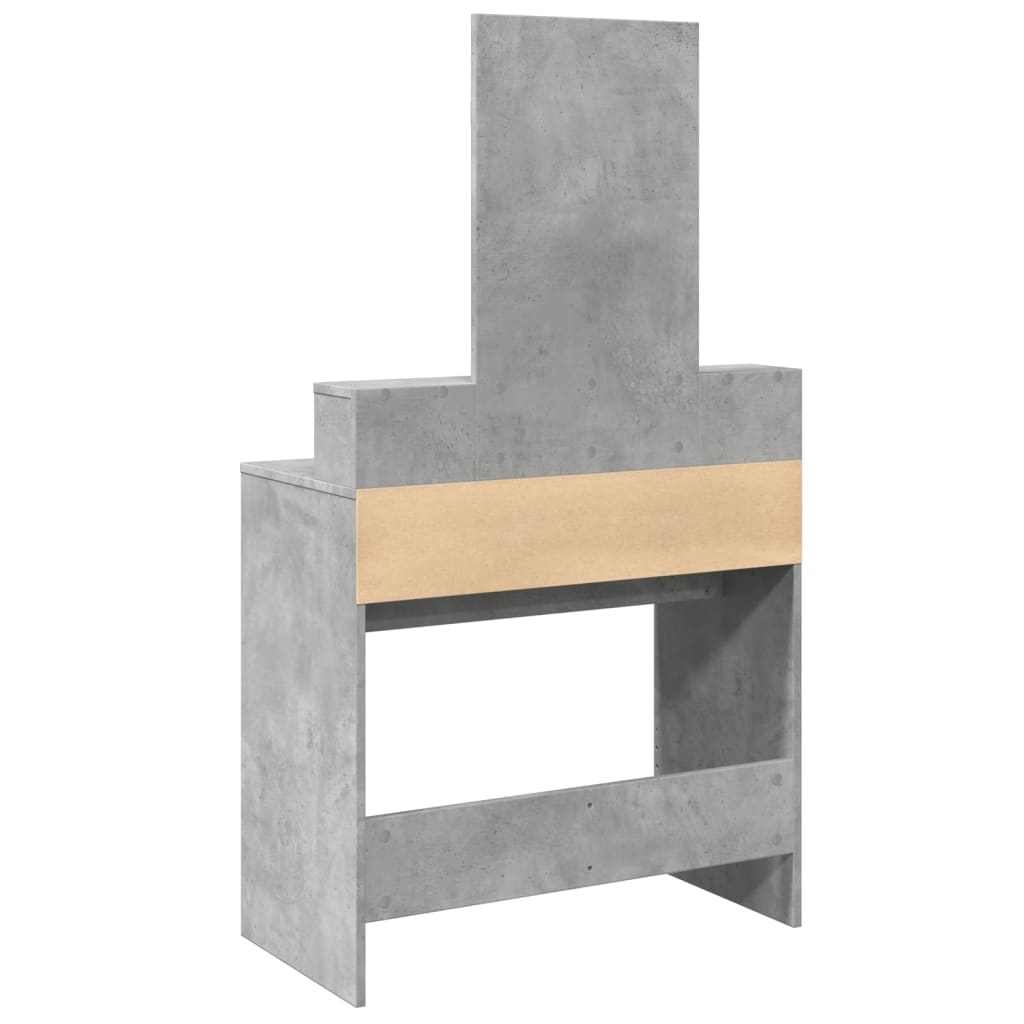 Kaptafel met spiegel 80x41x144,5 cm betongrijs