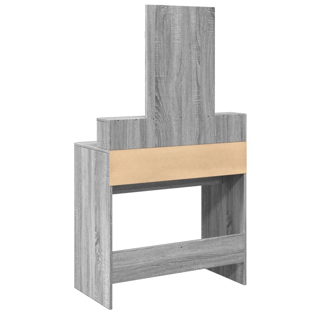 Kaptafel met spiegel 80x41x144,5 cm grijs sonoma