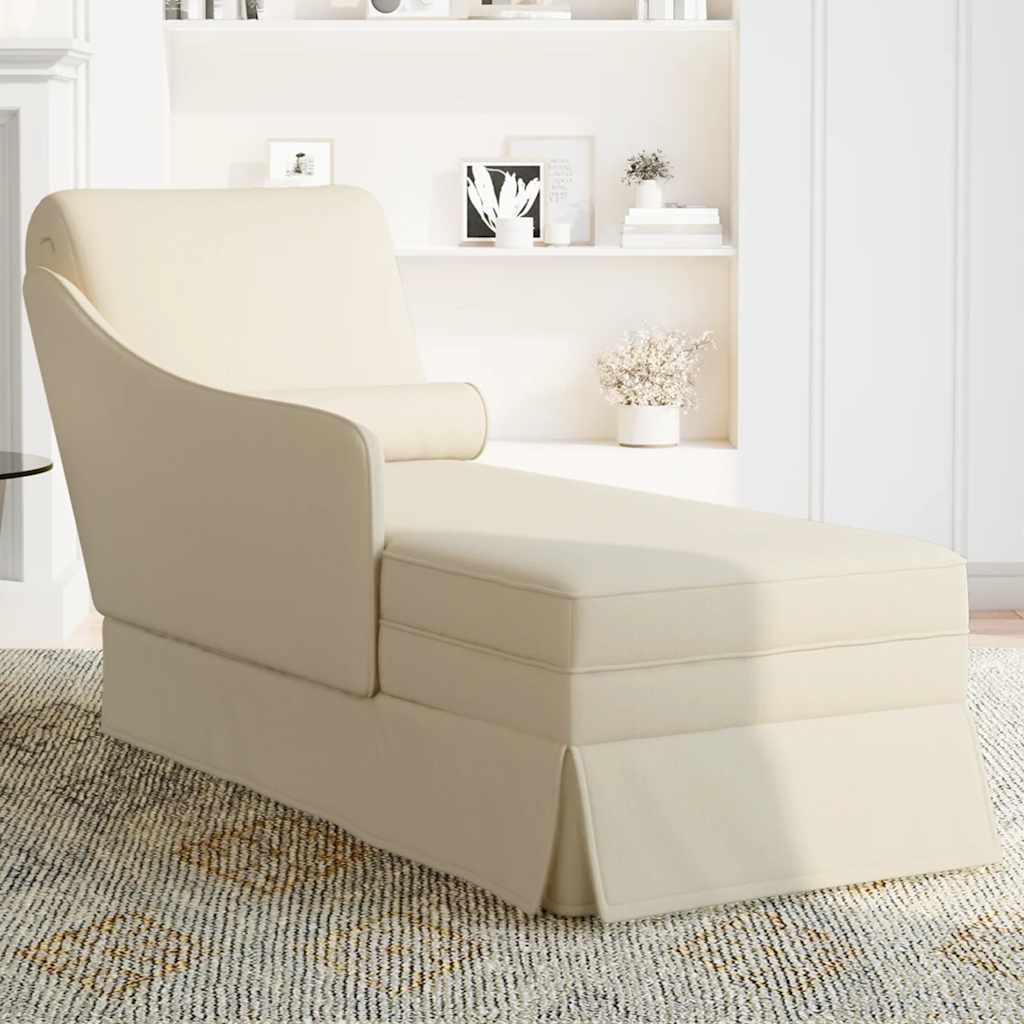 Chaise longue met bolster en rechterarmleuning linnen