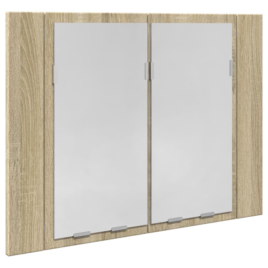 Spiegelkast LED 60x12x45 cm bewerkt hout sonoma eikenkleurig