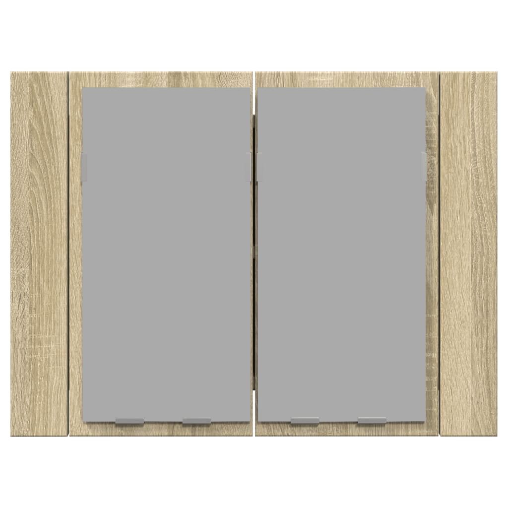 Spiegelkast LED 60x12x45 cm bewerkt hout sonoma eikenkleurig