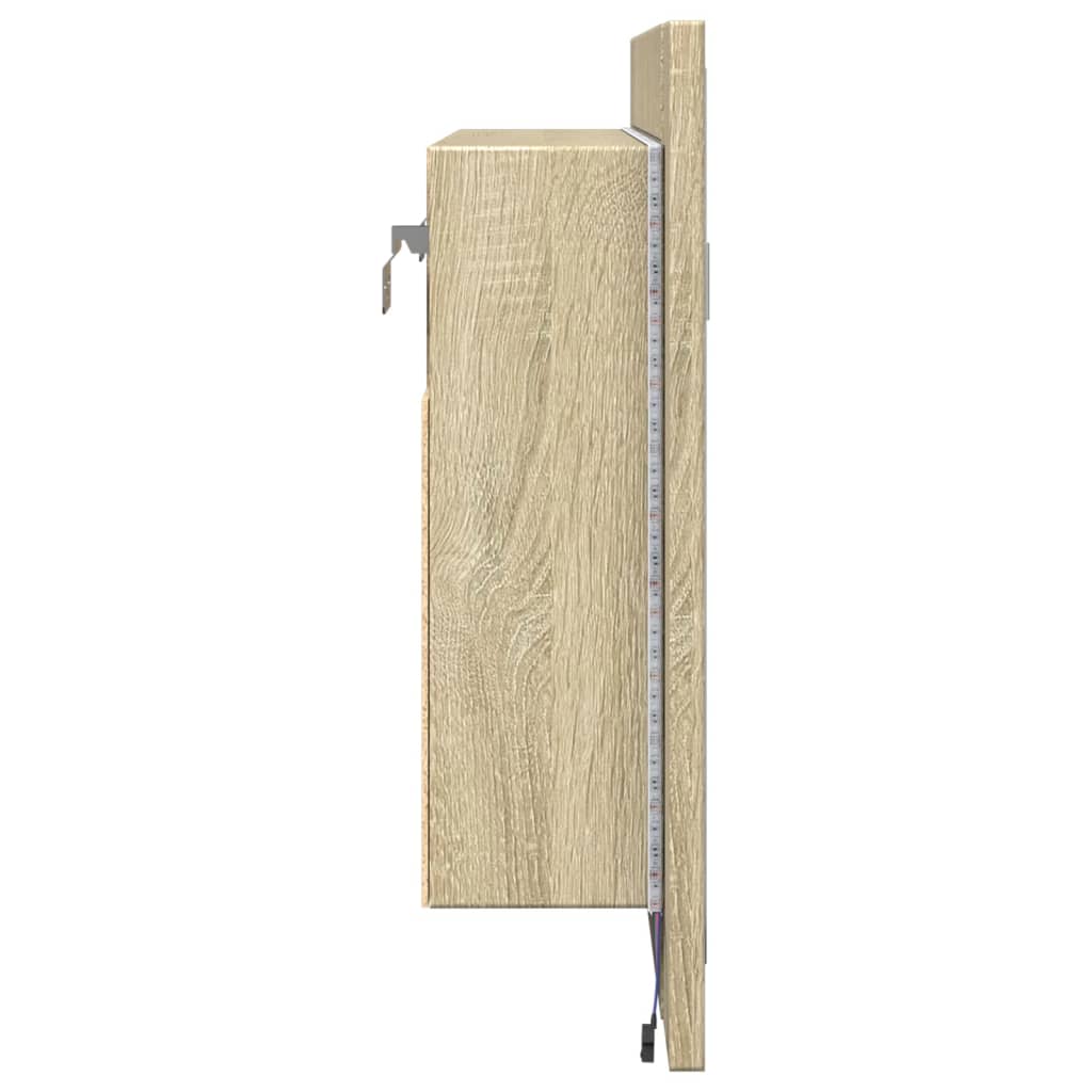 Spiegelkast LED 60x12x45 cm bewerkt hout sonoma eikenkleurig