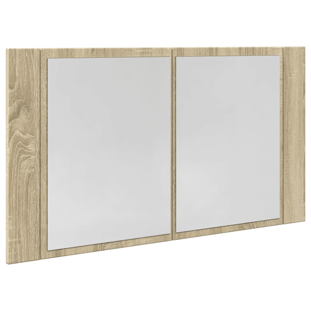 Spiegelkast LED 80x12x45 cm bewerkt hout sonoma eikenkleurig