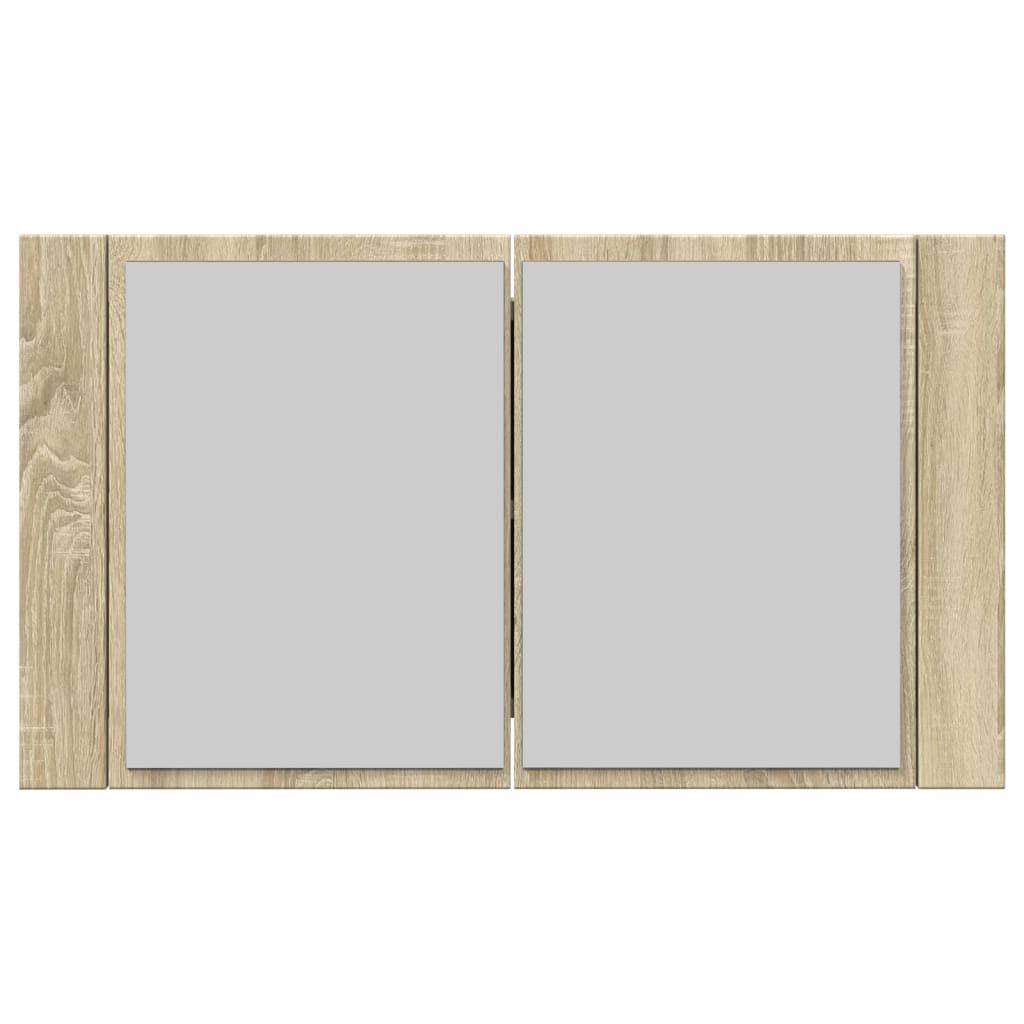 Spiegelkast LED 80x12x45 cm bewerkt hout sonoma eikenkleurig