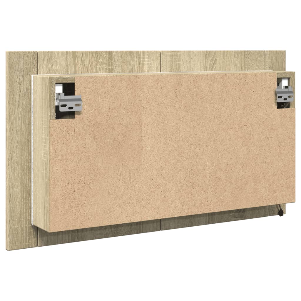 Spiegelkast LED 80x12x45 cm bewerkt hout sonoma eikenkleurig