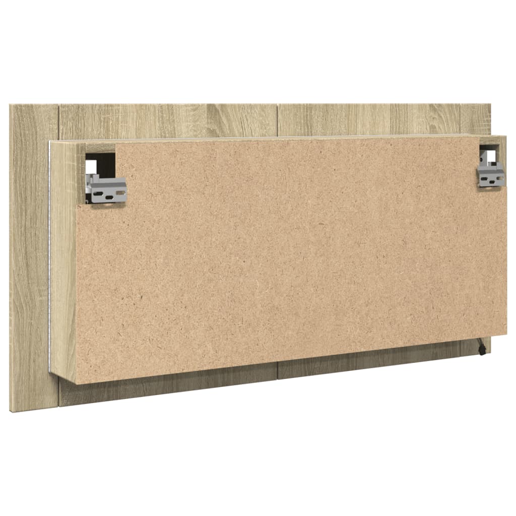 Spiegelkast LED 90x12x45 cm bewerkt hout sonoma eikenkleurig