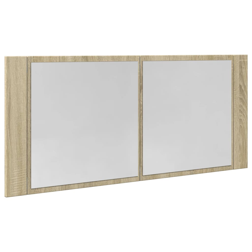 Spiegelkast LED 100x12x45 cm bewerkt hout sonoma eikenkleurig