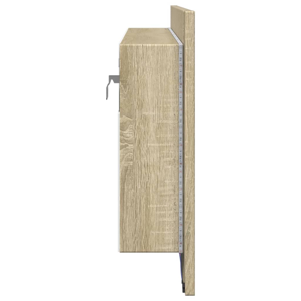 Spiegelkast LED 100x12x45 cm bewerkt hout sonoma eikenkleurig