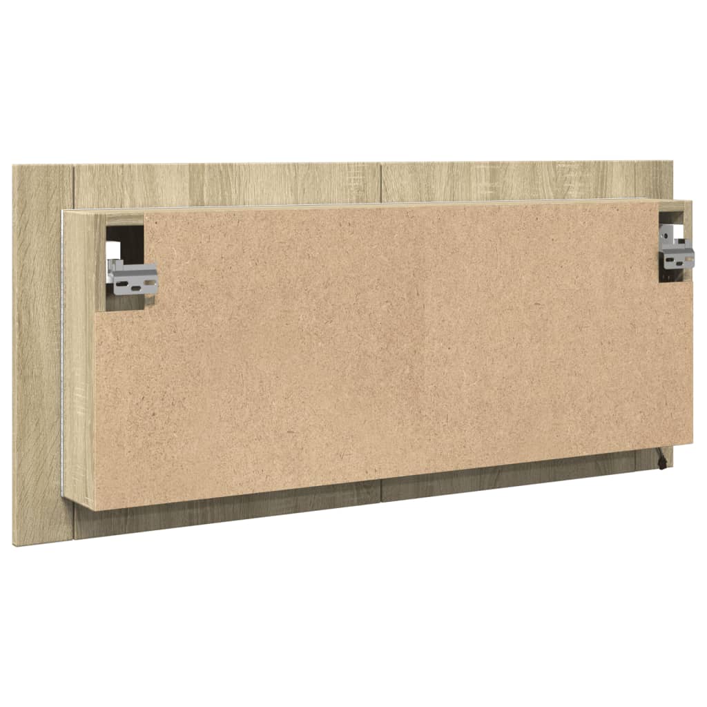 Spiegelkast LED 100x12x45 cm bewerkt hout sonoma eikenkleurig