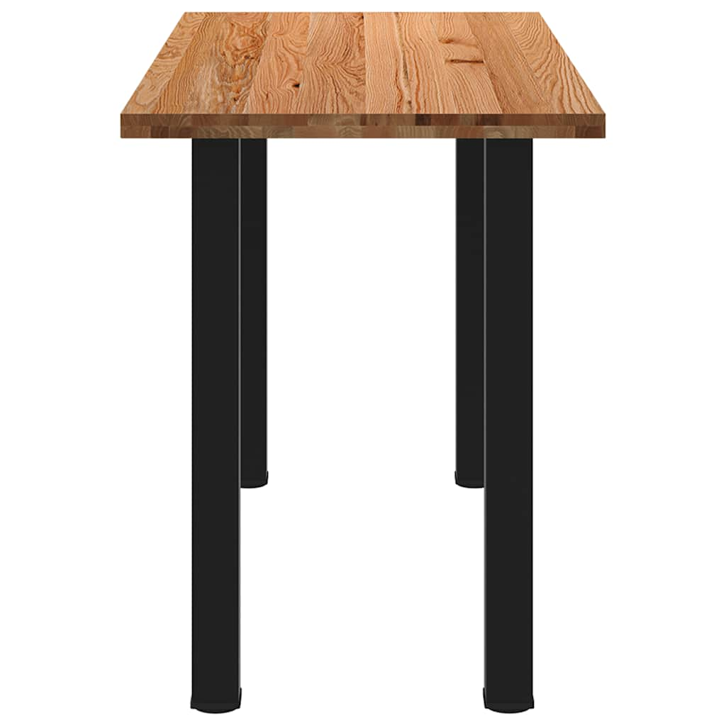 Eettafel rechthoekig 180x80x92 cm massief eikenhout lichtbruin