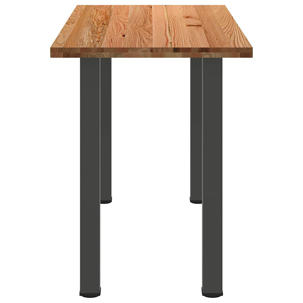 Eettafel rechthoekig 180x80x102 cm massief eikenhout lichtbruin