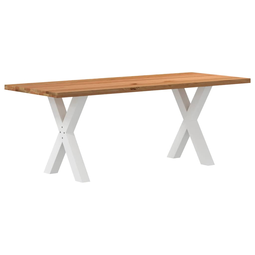 Eettafel rechthoekig 180x80x92 cm massief eikenhout lichtbruin