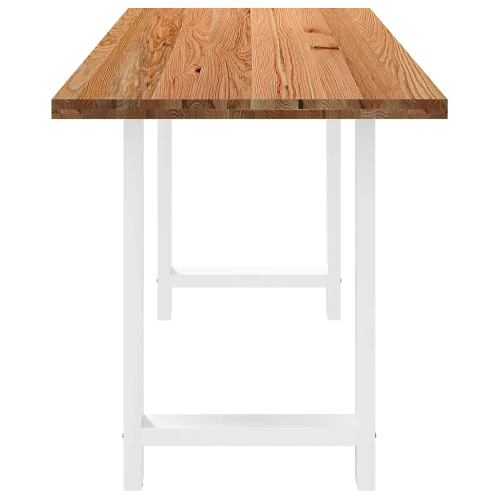 Eettafel rechthoekig 180x80x92 cm massief eikenhout lichtbruin